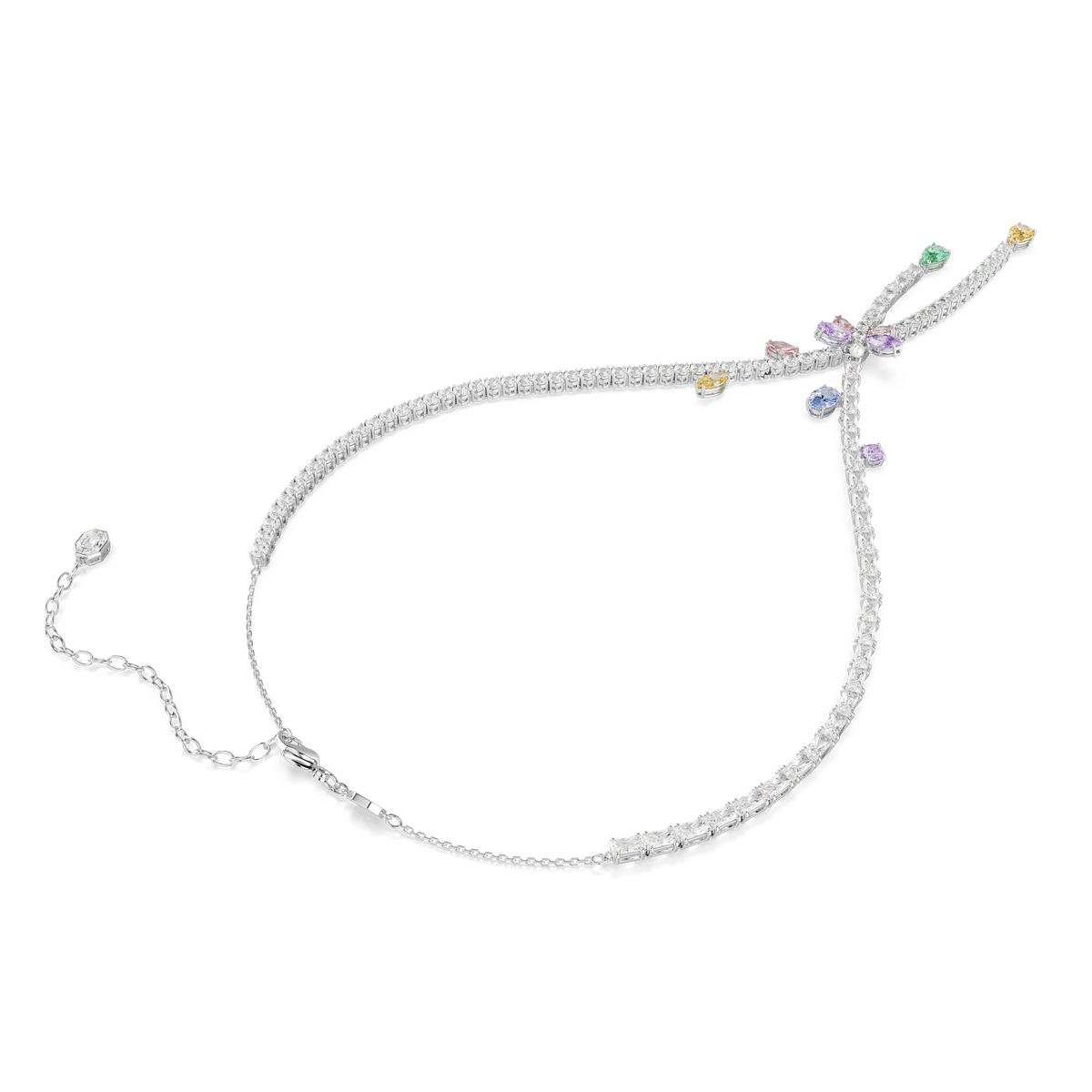 Ariana Grande x Swarovski necklace, Mixed cuts, Dragonfly, Multicolored, Rhodium plated