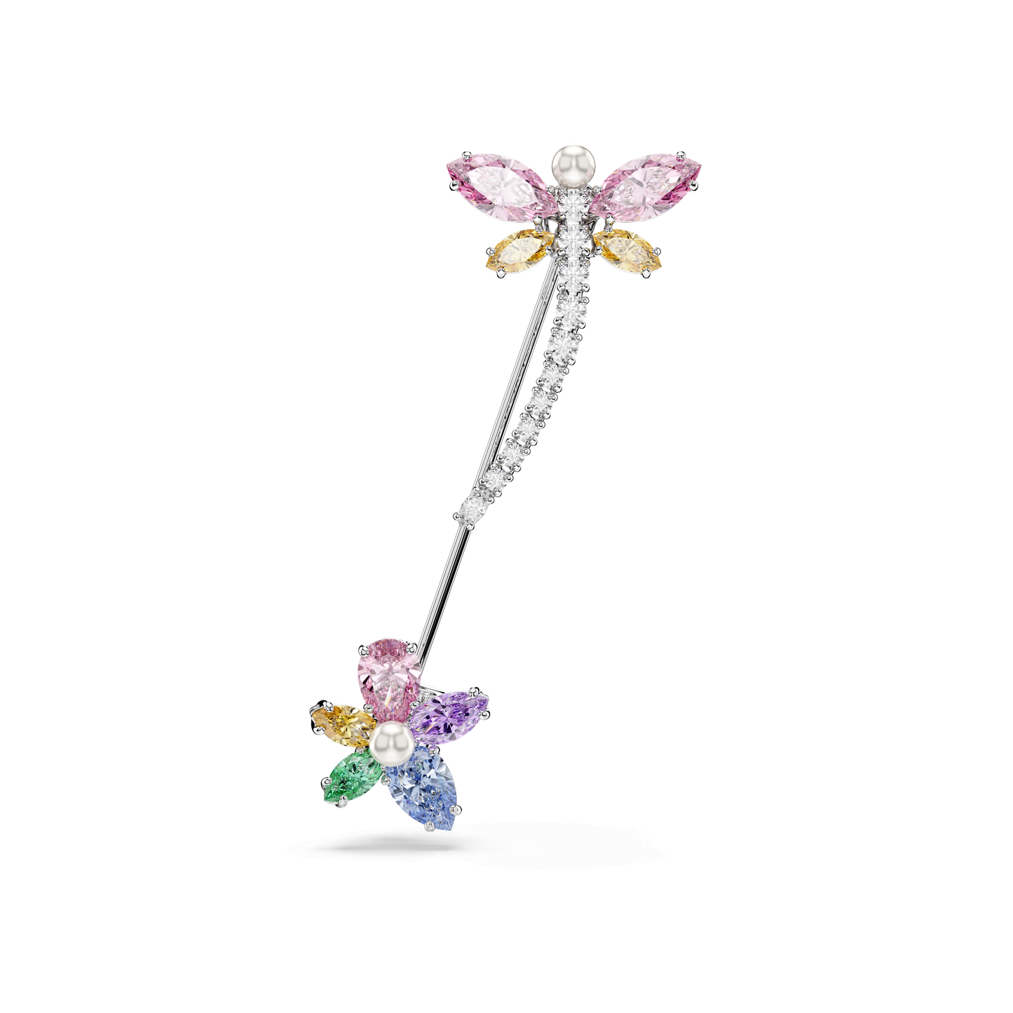 Ariana Grande x Swarovski brooch, Mixed cuts, Dragonfly, Multicolored, Rhodium plated 5737428