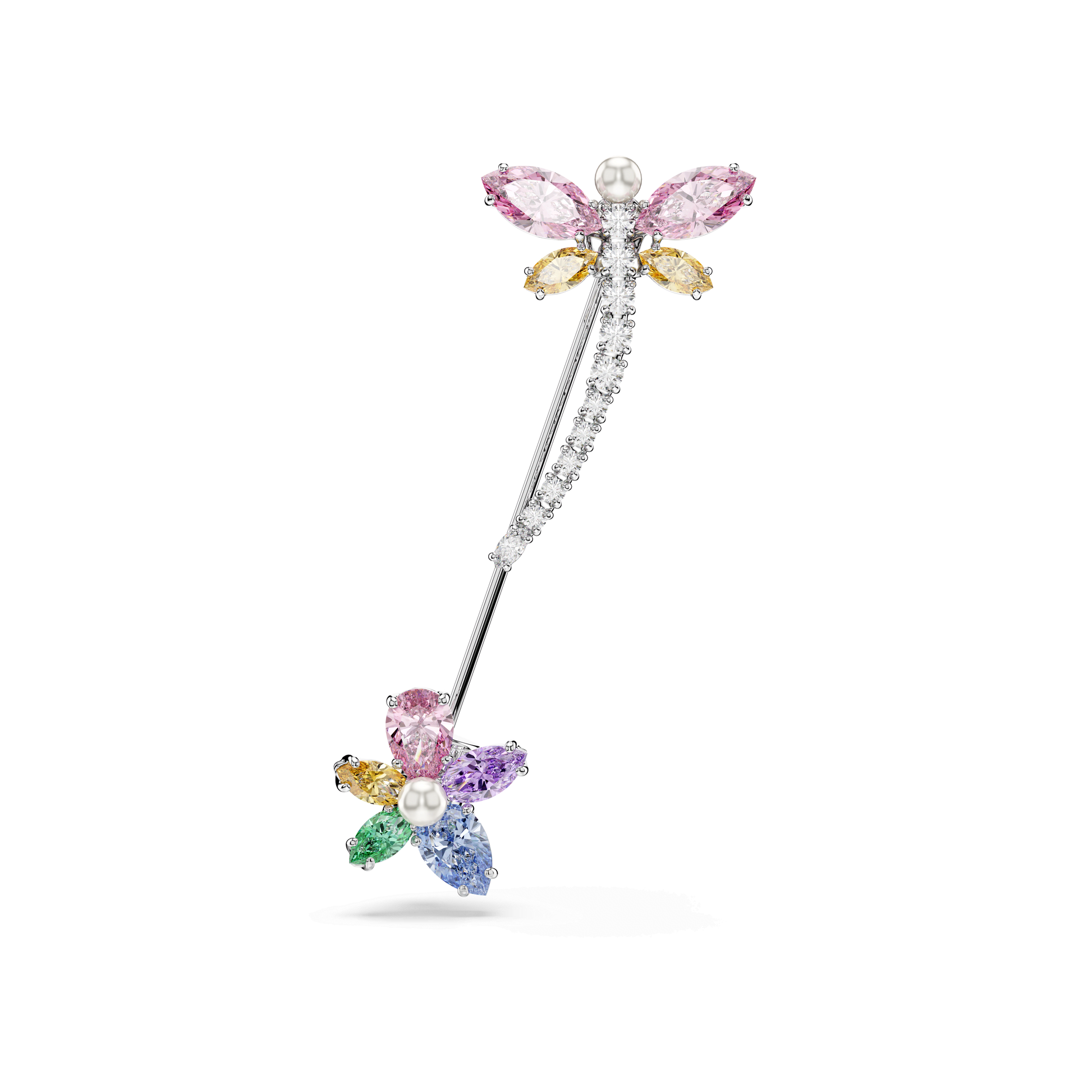 Ariana Grande x Swarovski brooch, Mixed cuts, Dragonfly, Multicolored, Rhodium plated 5737428