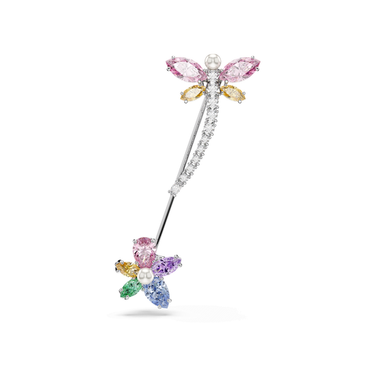 Ariana Grande x Swarovski brooch, Mixed cuts, Dragonfly, Multicolored, Rhodium plated 5737428
