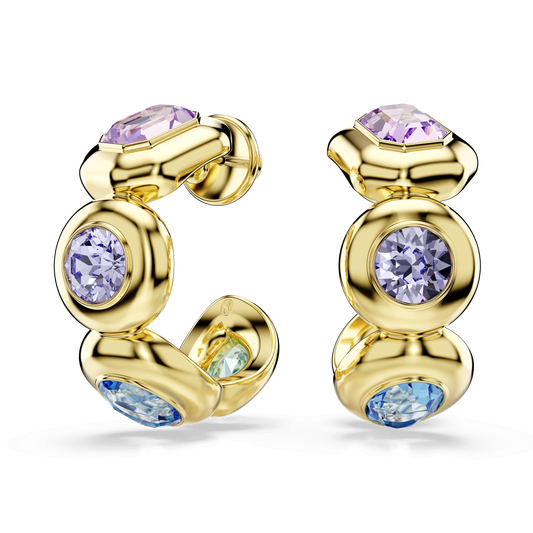 Gema hoop earrings, Mixed cuts, Multicolored, Gold-tone plated 5737444