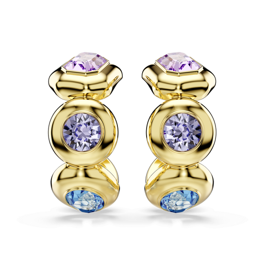 Gema hoop earrings, Mixed cuts, Multicolored, Gold-tone plated 5737444