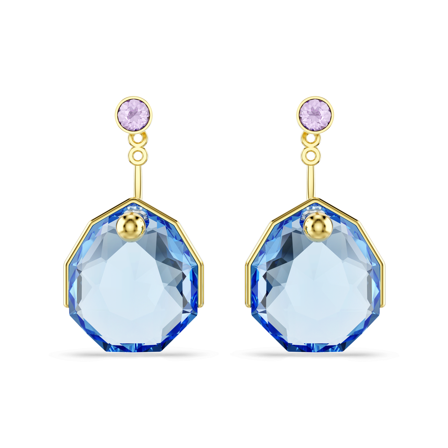 Gema earring jackets, Blue, Gold-tone plated 5737449