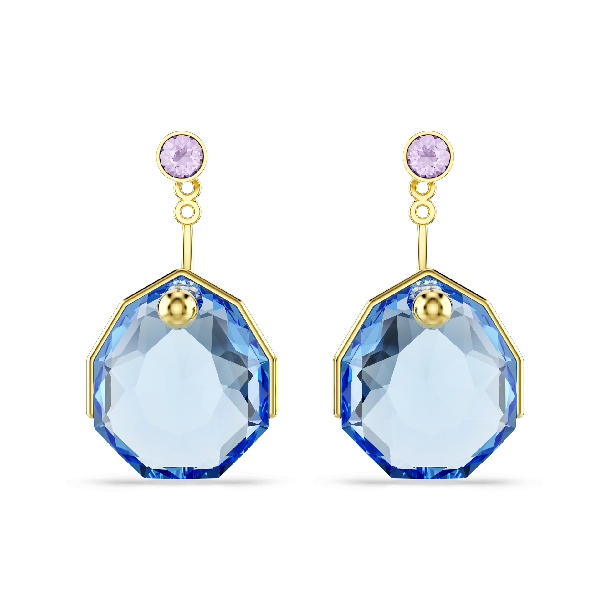 Gema earring jackets, Blue, Gold-tone plated 5737449