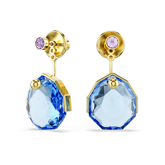 Gema earring jackets, Blue, Gold-tone plated 5737449