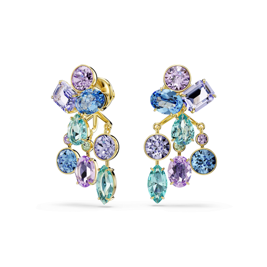 Gema earring jackets, Mixed cuts, Multicolored, Gold-tone plated 5737450