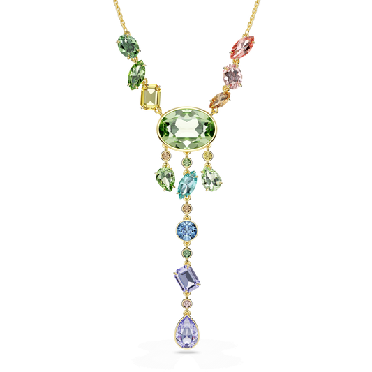 Gema Y necklace, Mixed cuts, Multicolored, Gold-tone plated 5737451