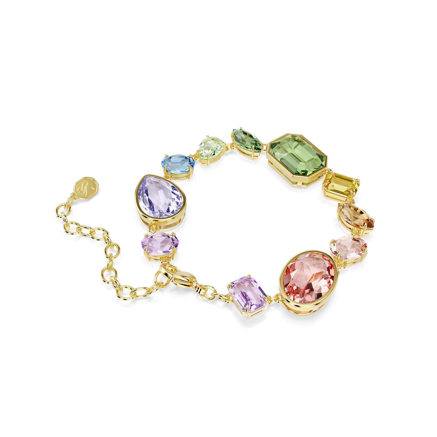 Gema bracelet, Mixed cuts, Multicolored, Gold-tone plated 5737453