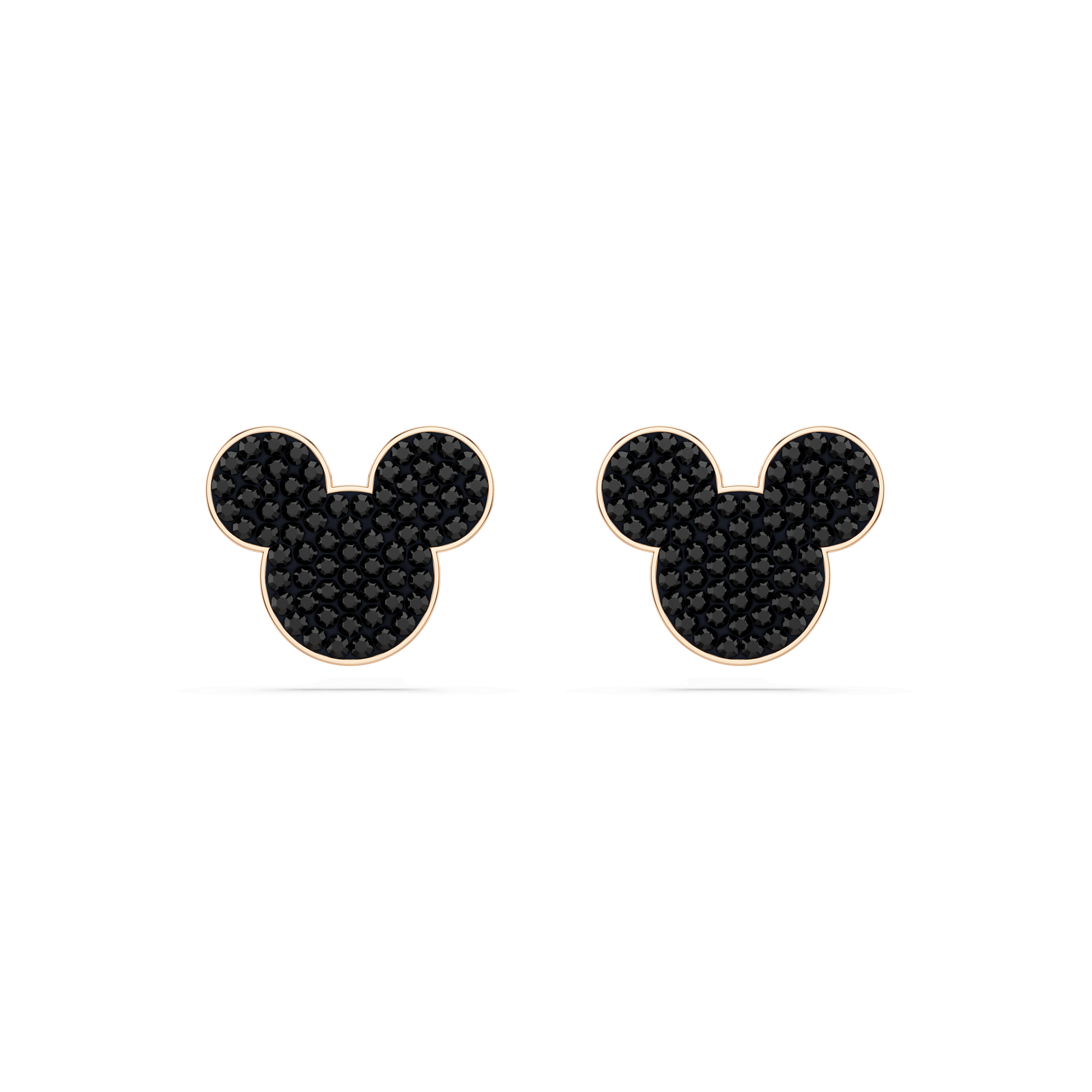 Mickey & Minnie stud earrings, Black, Rose gold-tone plated 5737560
