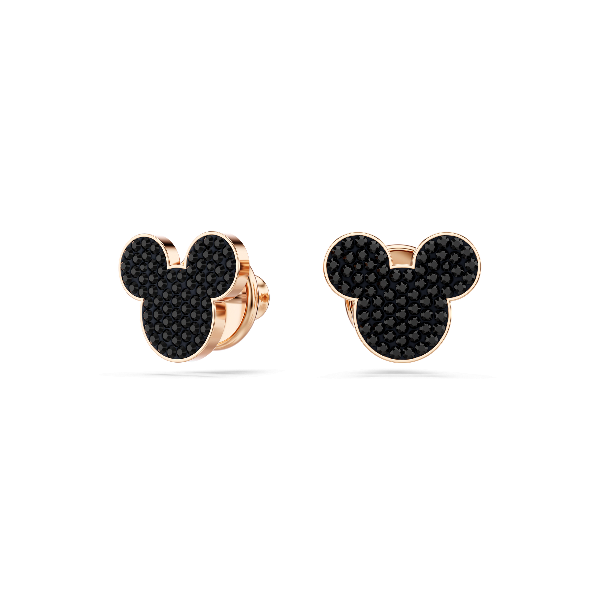 Mickey & Minnie stud earrings, Black, Rose gold-tone plated 5737560