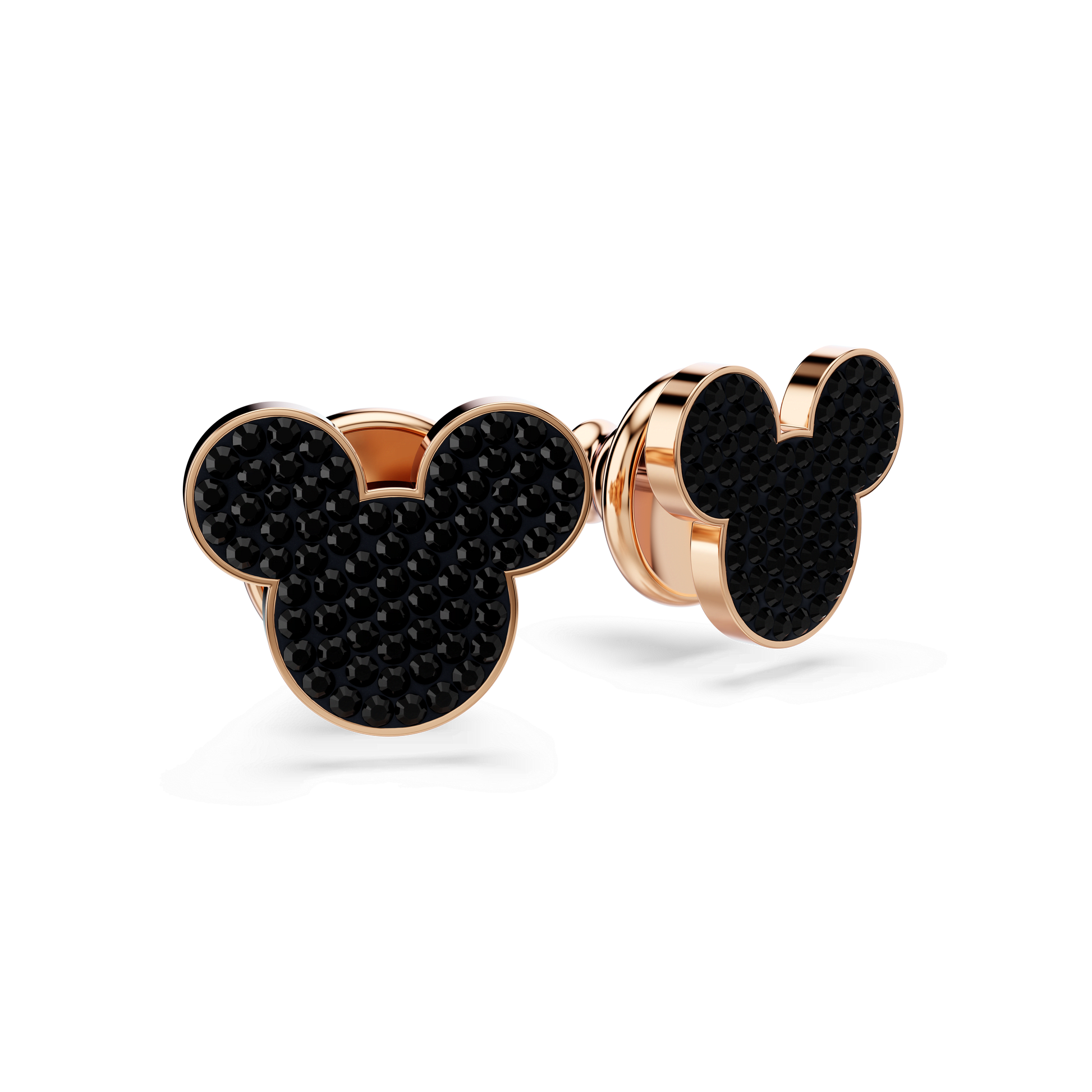 Mickey & Minnie stud earrings, Black, Rose gold-tone plated 5737560
