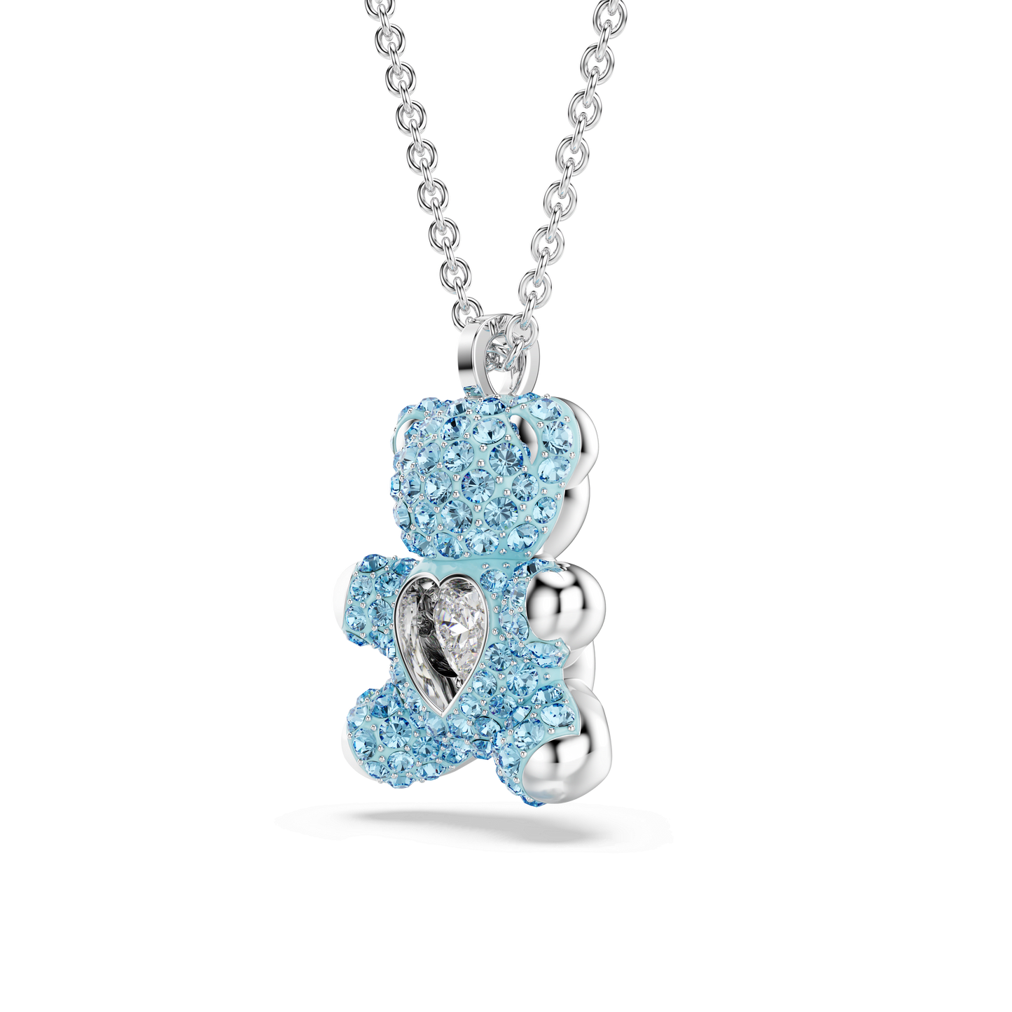 Teddy pendant, Bear, Blue, Rhodium plated 5737620