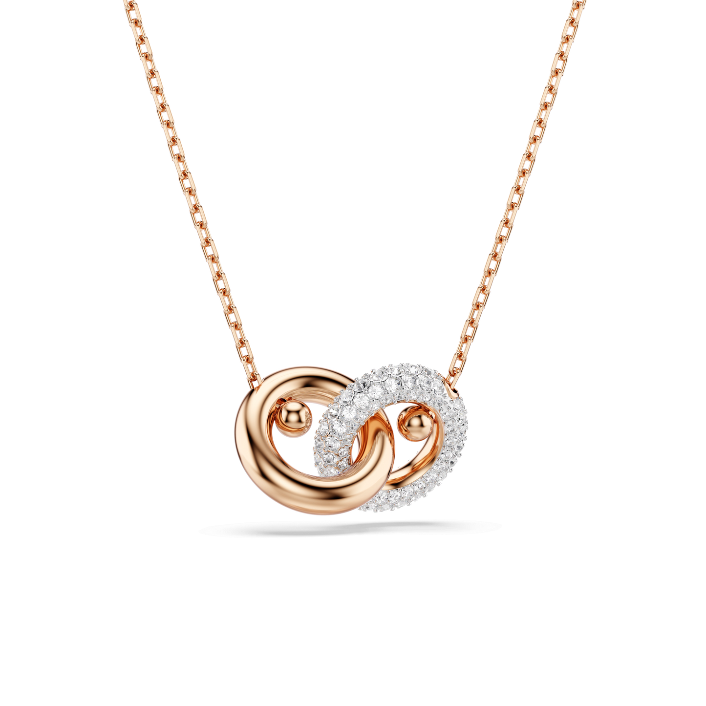 Dextera pendant, Round cut, White, Rose gold-tone plated 5738200