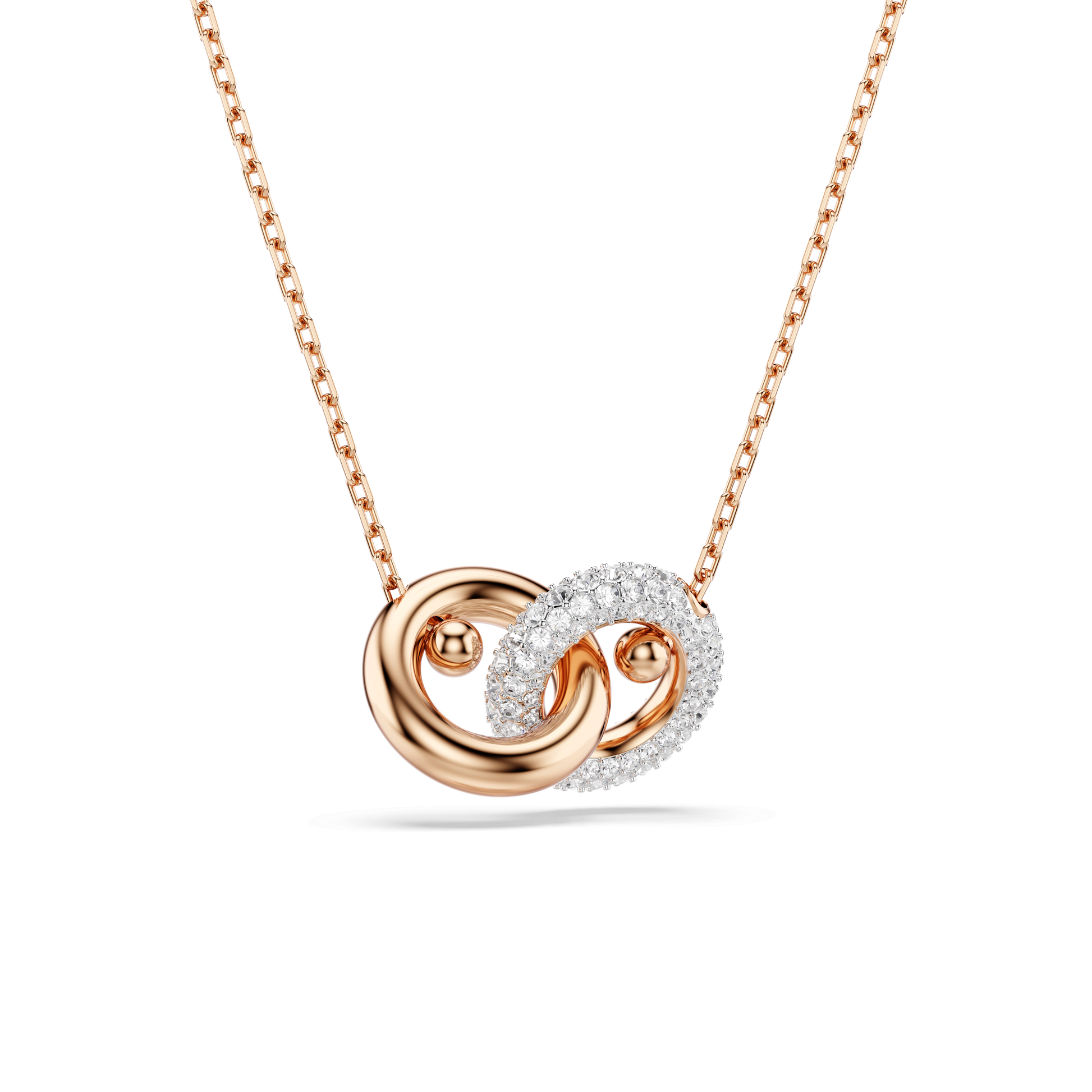 Dextera pendant, Round cut, White, Rose gold-tone plated 5738200