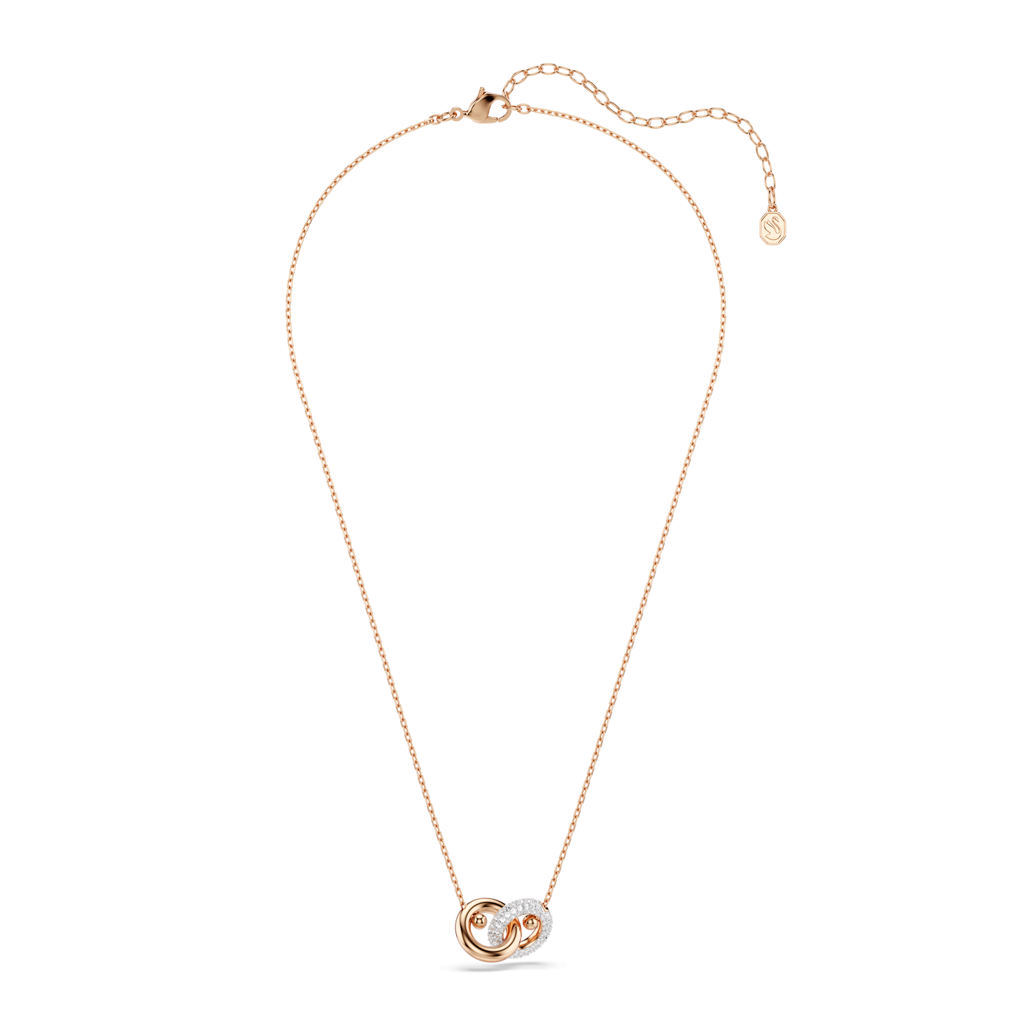 Dextera pendant, Round cut, White, Rose gold-tone plated 5738200