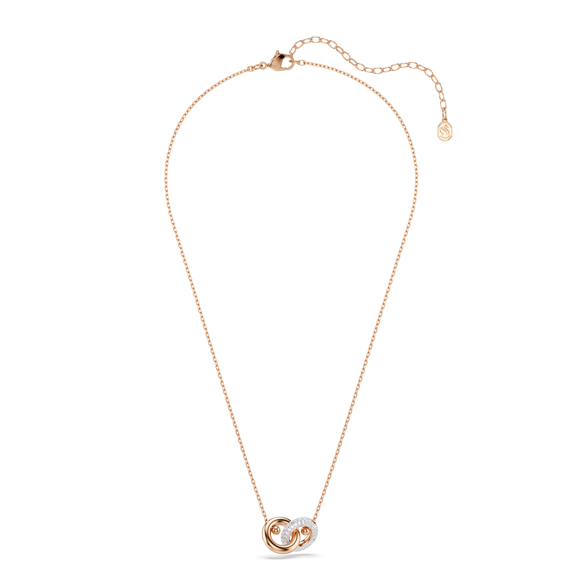 Dextera pendant, Round cut, White, Rose gold-tone plated 5738200