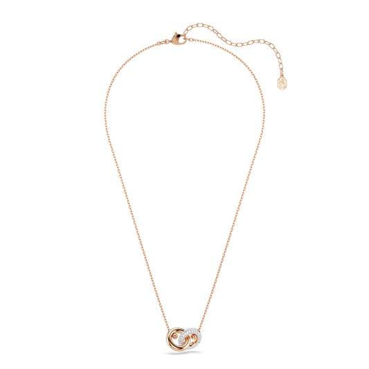 Dextera pendant, Round cut, White, Rose gold-tone plated 5738200