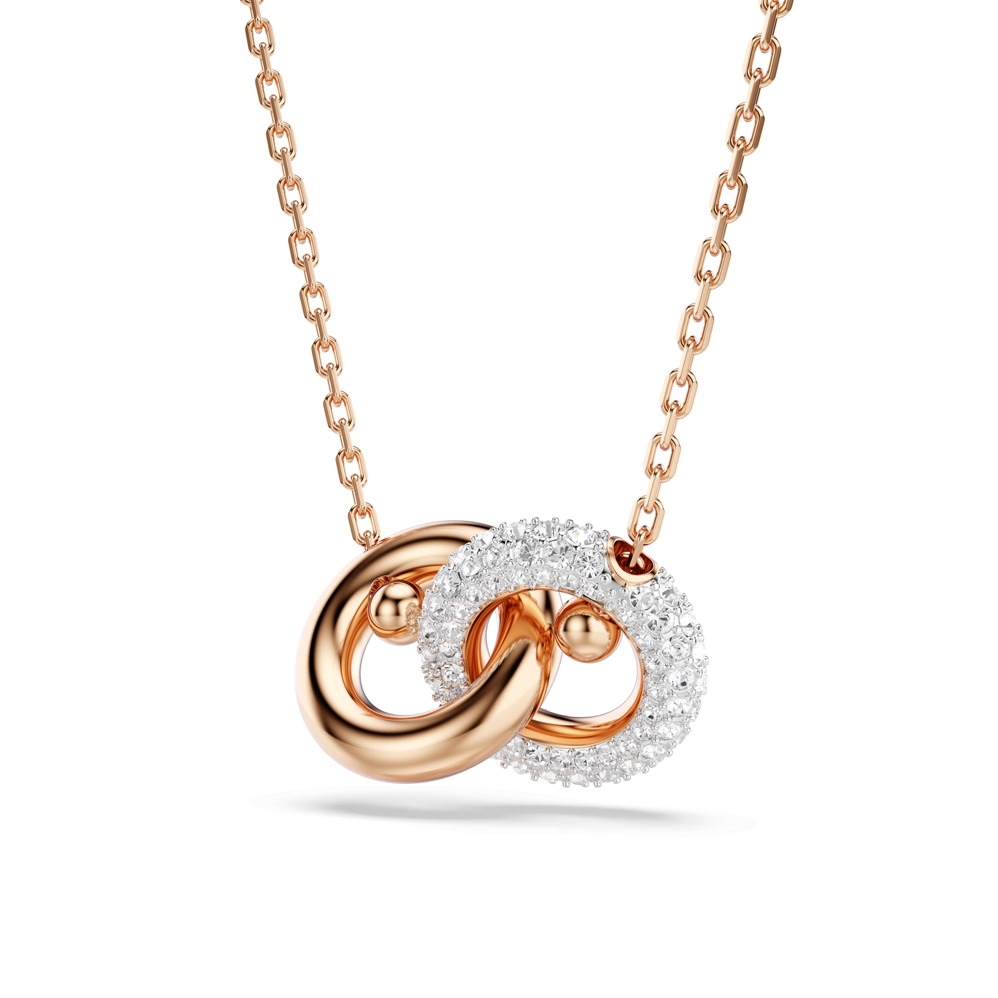 Dextera pendant, Round cut, White, Rose gold-tone plated 5738200