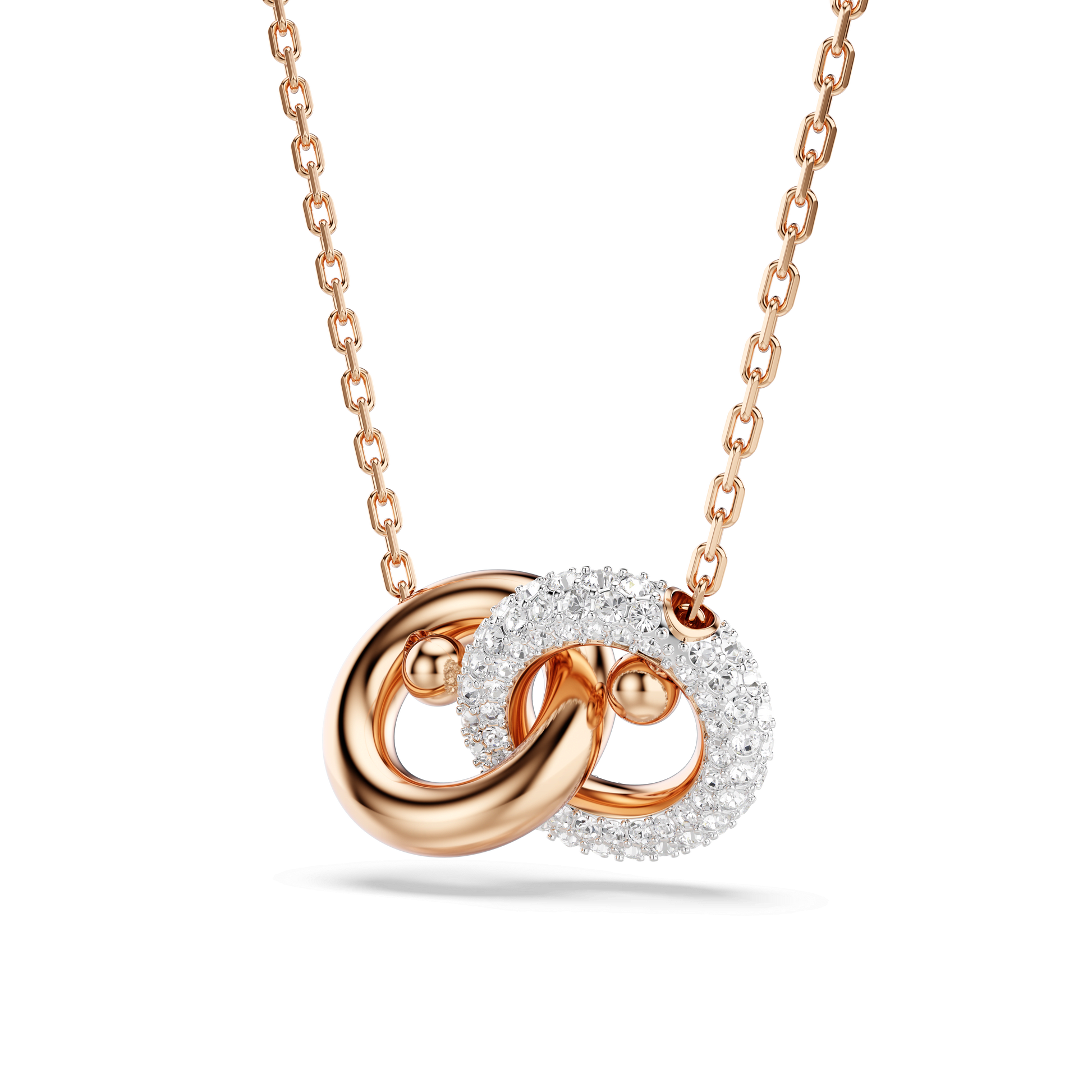 Dextera pendant, Round cut, White, Rose gold-tone plated 5738200
