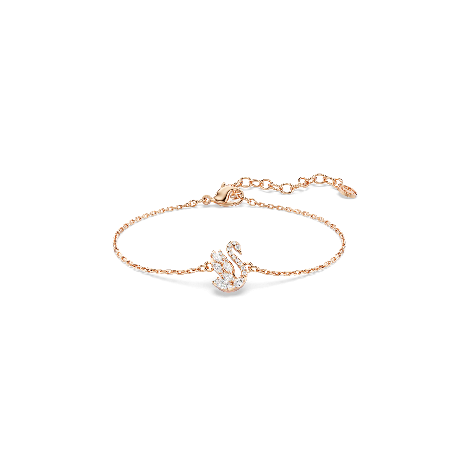 Swan bracelet, Mixed cuts, Swan, White, Rose gold-tone plated 5738202