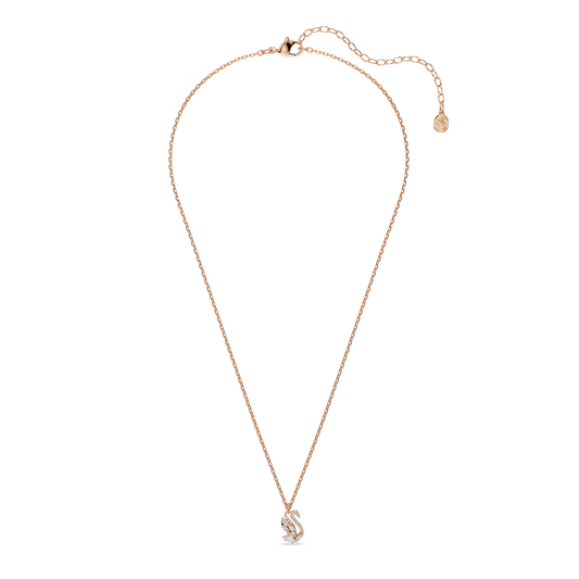 Swan pendant, Mixed cuts, Swan, White, Rose gold-tone plated 5738203