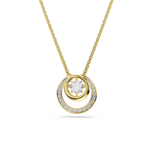 Hyperbola pendant, Round cut, White, Gold-tone plated 5738248