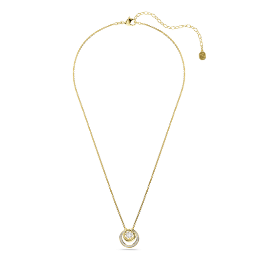 Hyperbola pendant, Round cut, White, Gold-tone plated 5738248