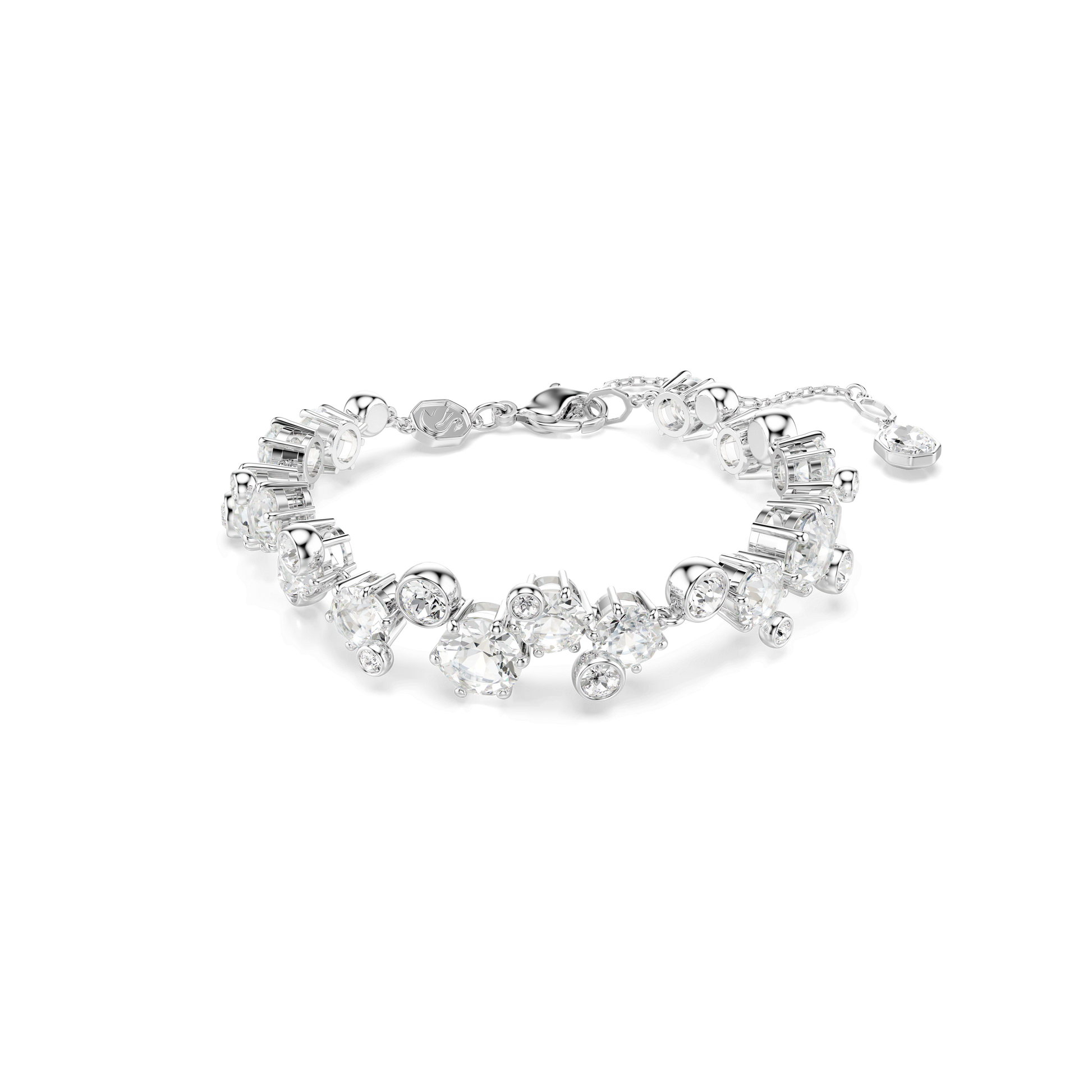 Constella set, Mixed cuts, White, Rhodium plated 5738285