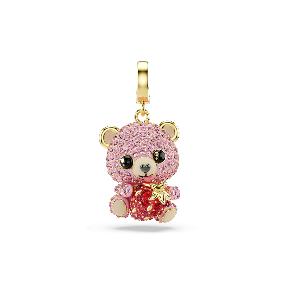 Idyllia charm, Mixed cuts, Teddy, Pink, 18K gold finish