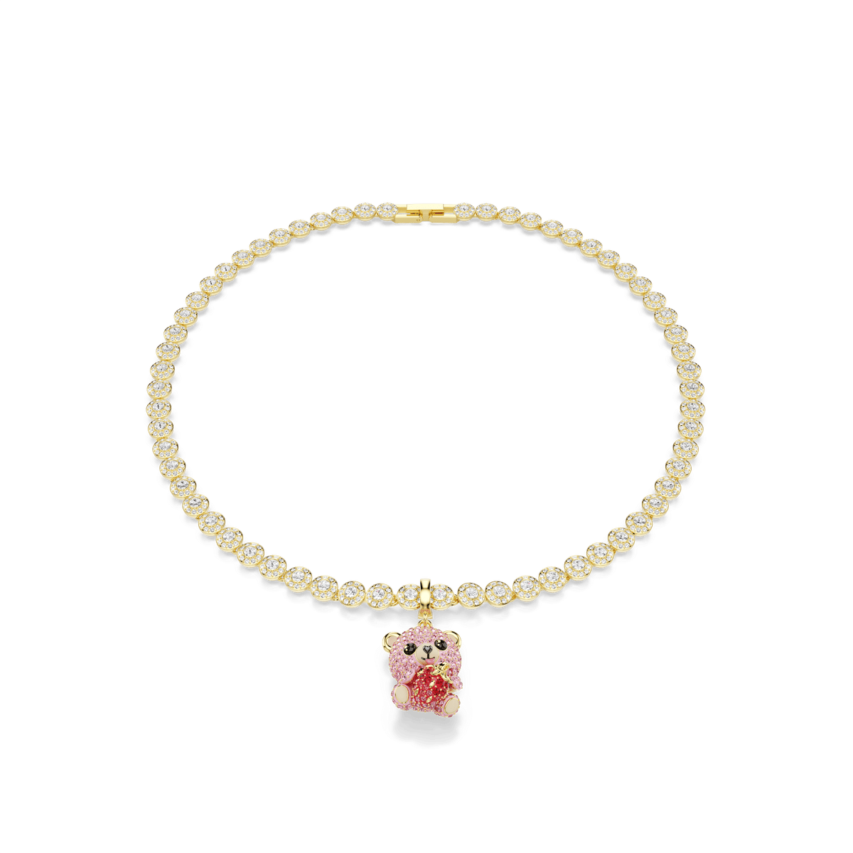 Idyllia charm, Mixed cuts, Teddy, Pink, 18K gold finish