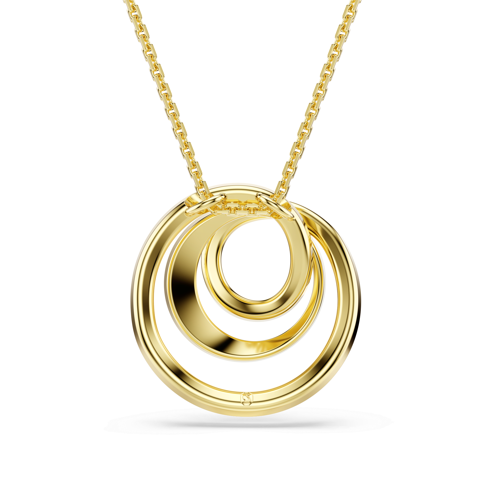 Hyperbola necklace, Round cut, White, Gold-tone plated 5740410