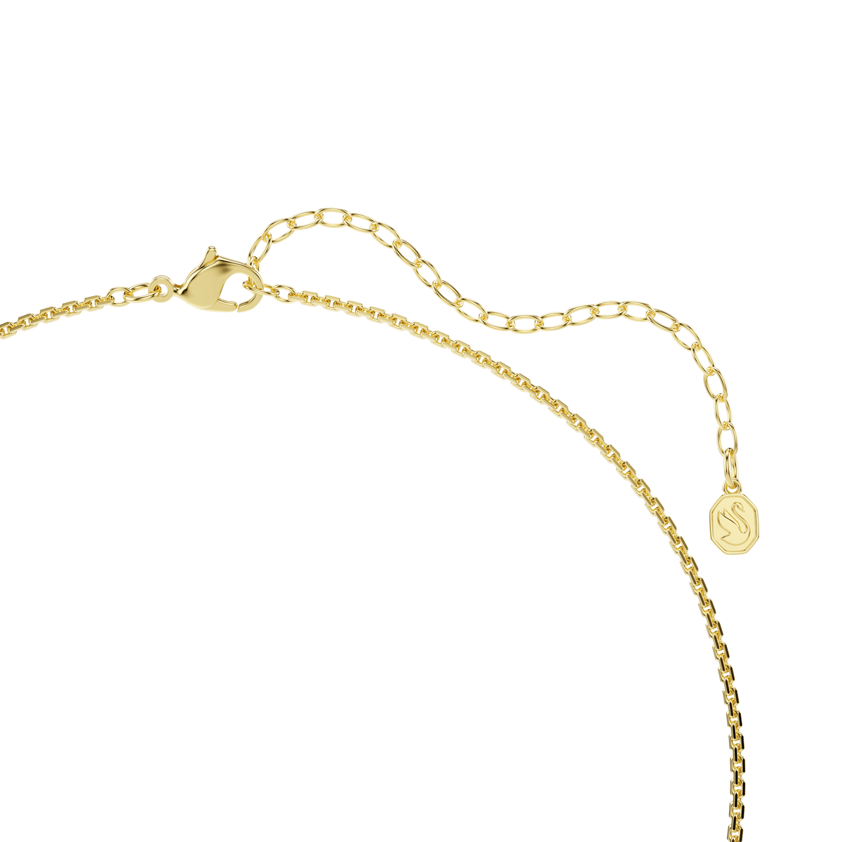 Hyperbola necklace, Round cut, White, 18K gold finish