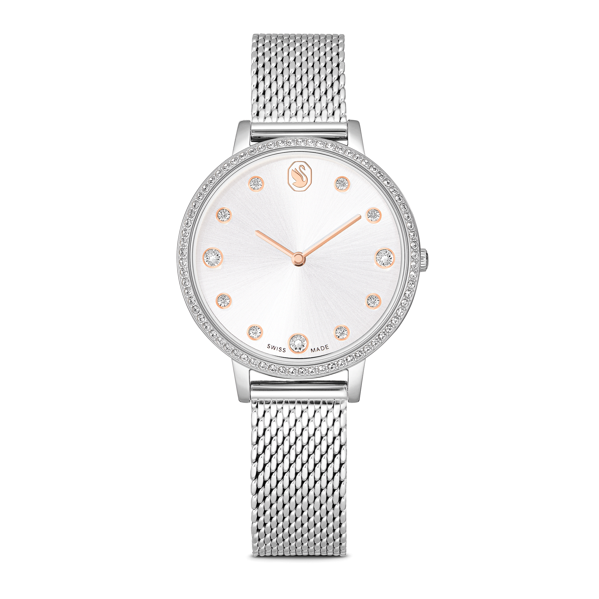 Clarica watch, Swiss Made, Metal bracelet, Silver tone, Stainless steel 5740971