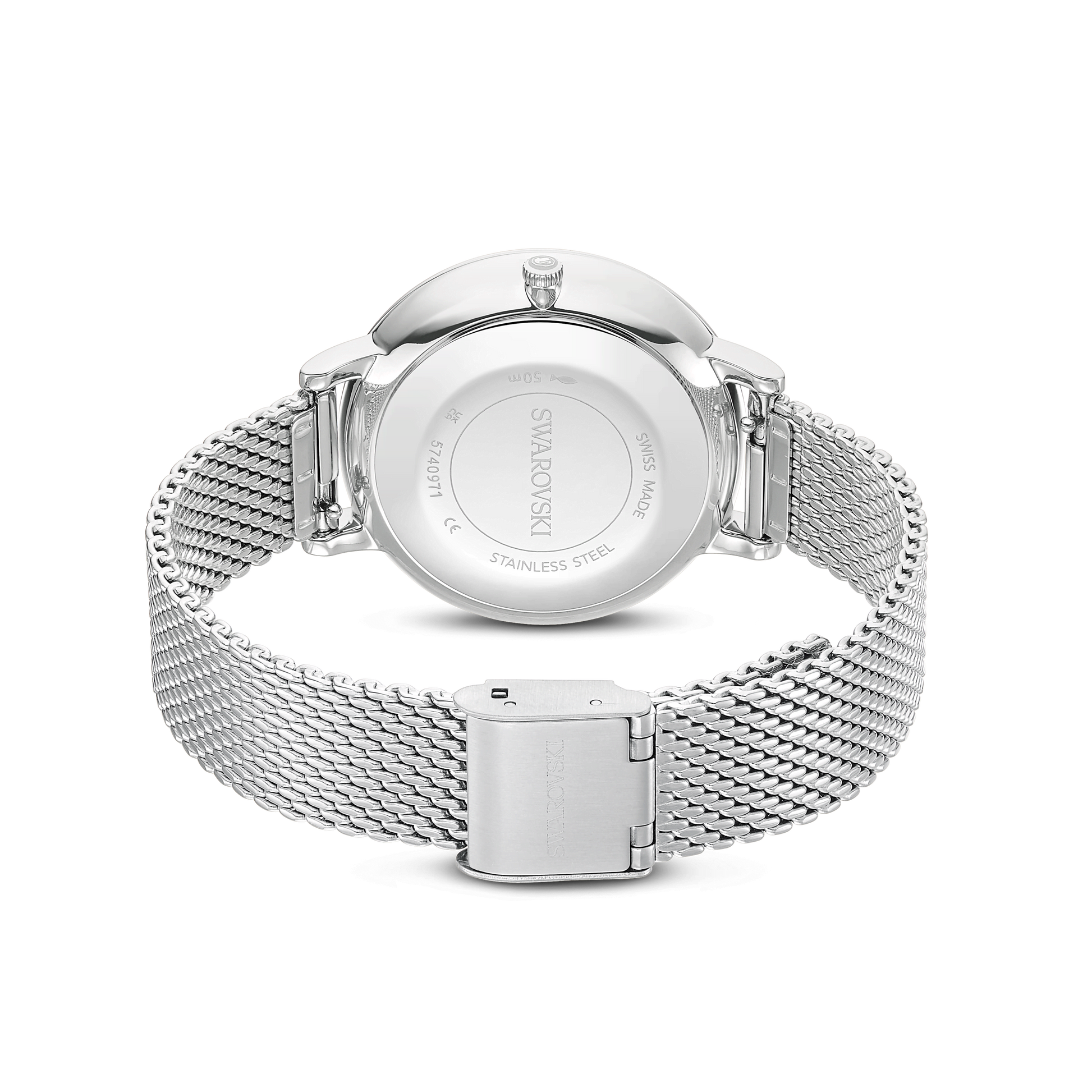 Clarica watch, Swiss Made, Metal bracelet, Silver tone, Stainless steel 5740971