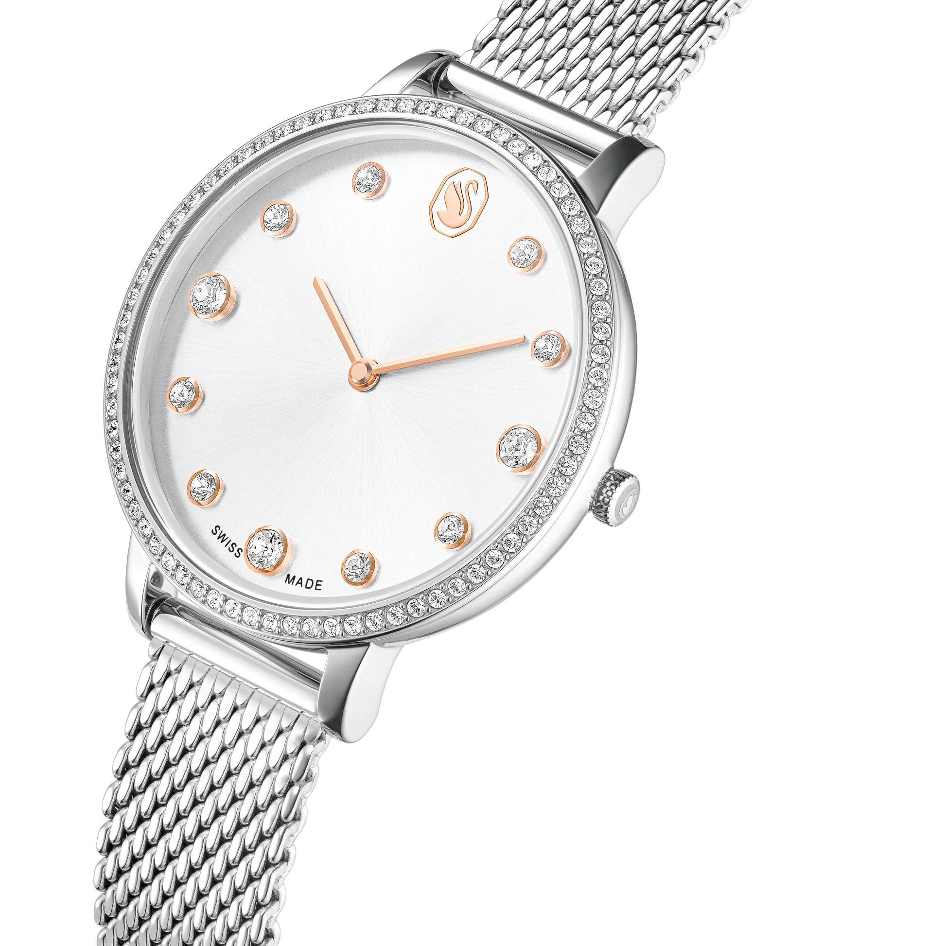 Clarica watch, Swiss Made, Metal bracelet, Silver tone, Stainless steel 5740971