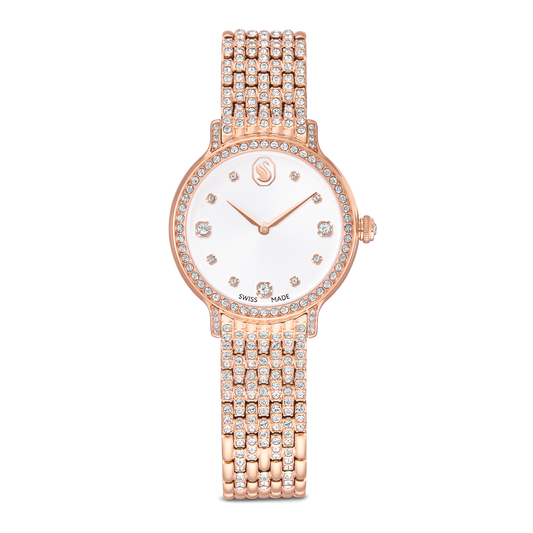 Imber oval watch, Swiss Made, Metal bracelet, Gold tone, Rose gold-tone finish 5741227