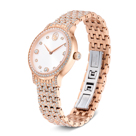 Imber oval watch, Swiss Made, Metal bracelet, Gold tone, Rose gold-tone finish 5741227