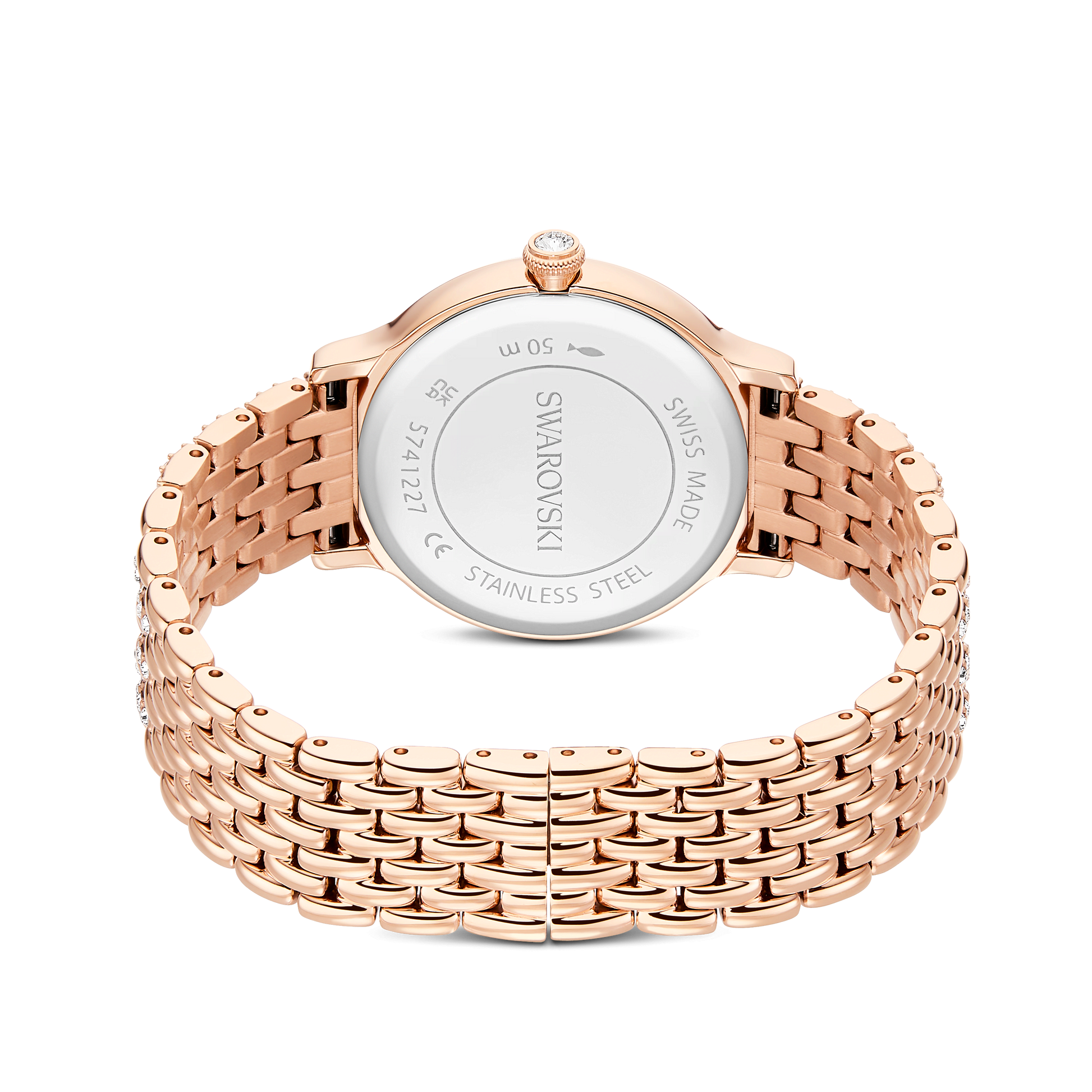 Imber oval watch, Swiss Made, Metal bracelet, Gold tone, Rose gold-tone finish 5741227
