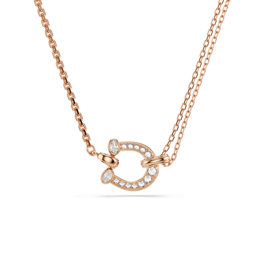 Symbolica pendant, Pavé, Horse shoe, White, Rose gold-tone plated 5741462