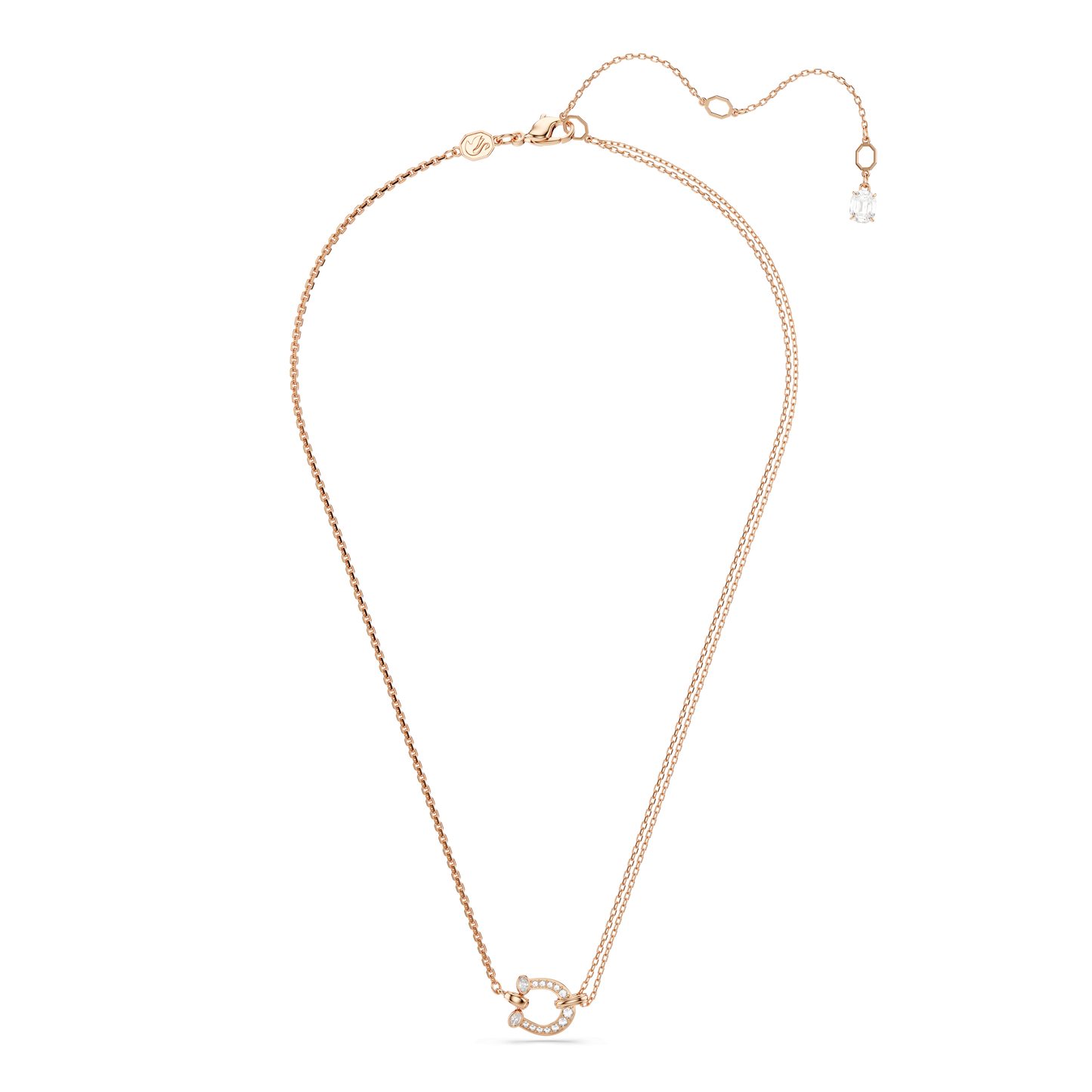 Symbolica pendant, Pavé, Horse shoe, White, Rose gold-tone plated 5741462