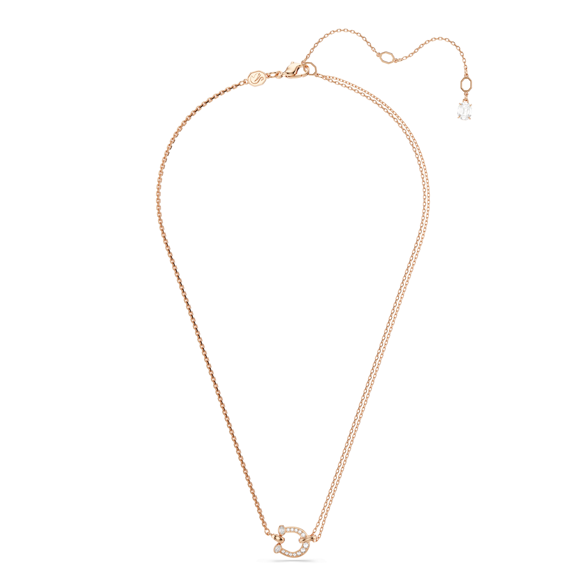 Symbolica pendant, Pavé, Horse shoe, White, Rose gold-tone plated 5741462