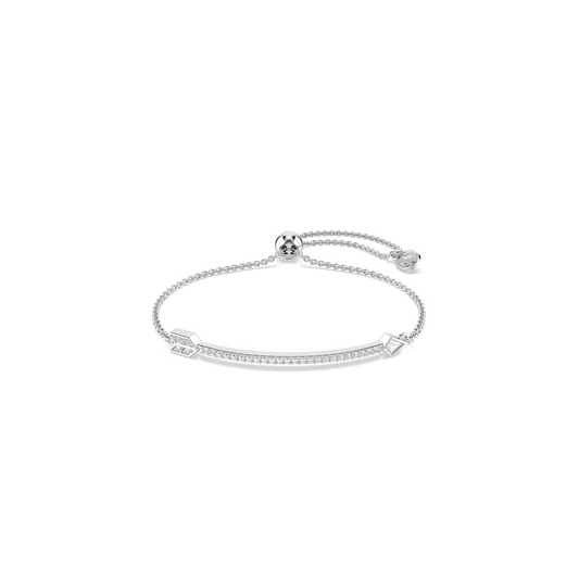 Idyllia bracelet, Mixed cuts, Arrow, White, Rhodium plated 5741523