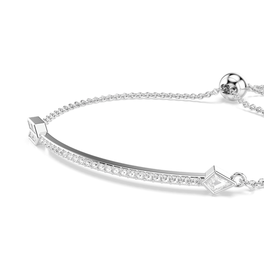 Idyllia bracelet, Mixed cuts, Arrow, White, Rhodium plated 5741523