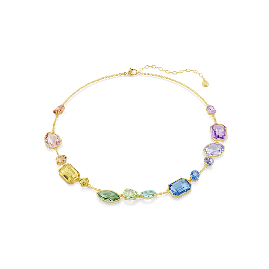 Gema necklace, Mixed cuts, Multicolored, Gold-tone plated 5741584