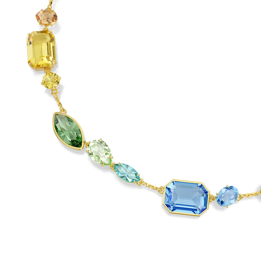 Gema necklace, Mixed cuts, Multicolored, Gold-tone plated 5741584