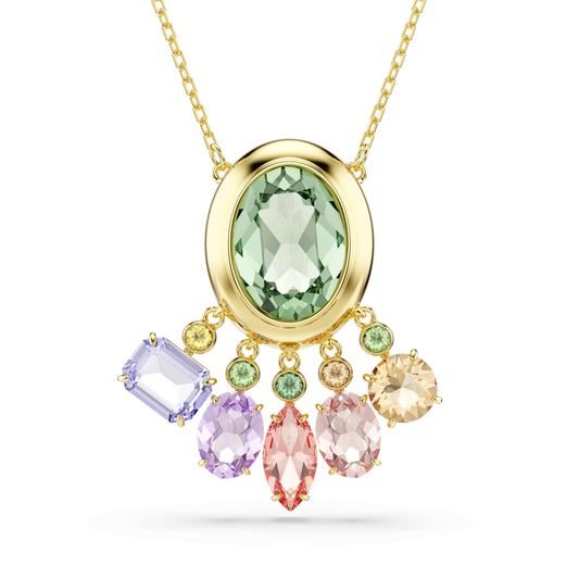 Gema pendant, Mixed cuts, Dangling crystals, Multicolored, Gold-tone plated 5741587
