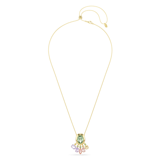 Gema pendant, Mixed cuts, Dangling crystals, Multicolored, Gold-tone plated 5741587