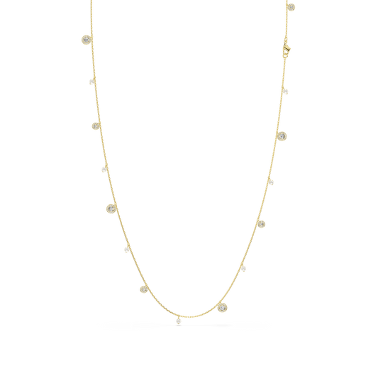 Una Angelic strandage, Crystal pearl, Round cut, White, Gold-tone plated 5742380