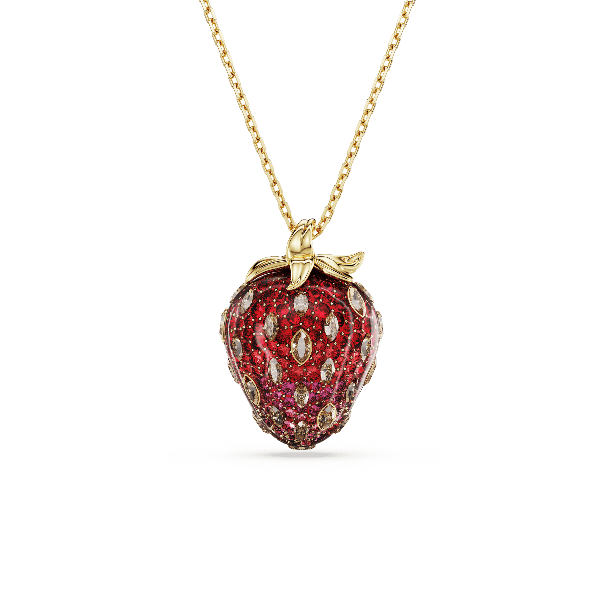Idyllia pendant, Mixed cuts, Strawberry, Red, Gold-tone plated 5742676