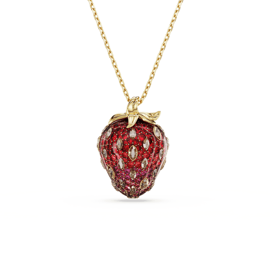 Idyllia pendant, Mixed cuts, Strawberry, Red, Gold-tone plated 5742676